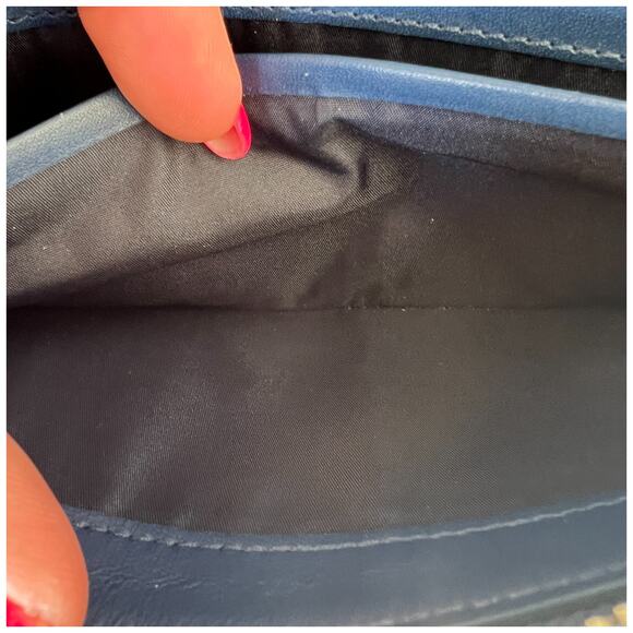 COACH Madison Blue Laser Cut Leather Accordion Zip-Around Wallet - Picture 11 of 12